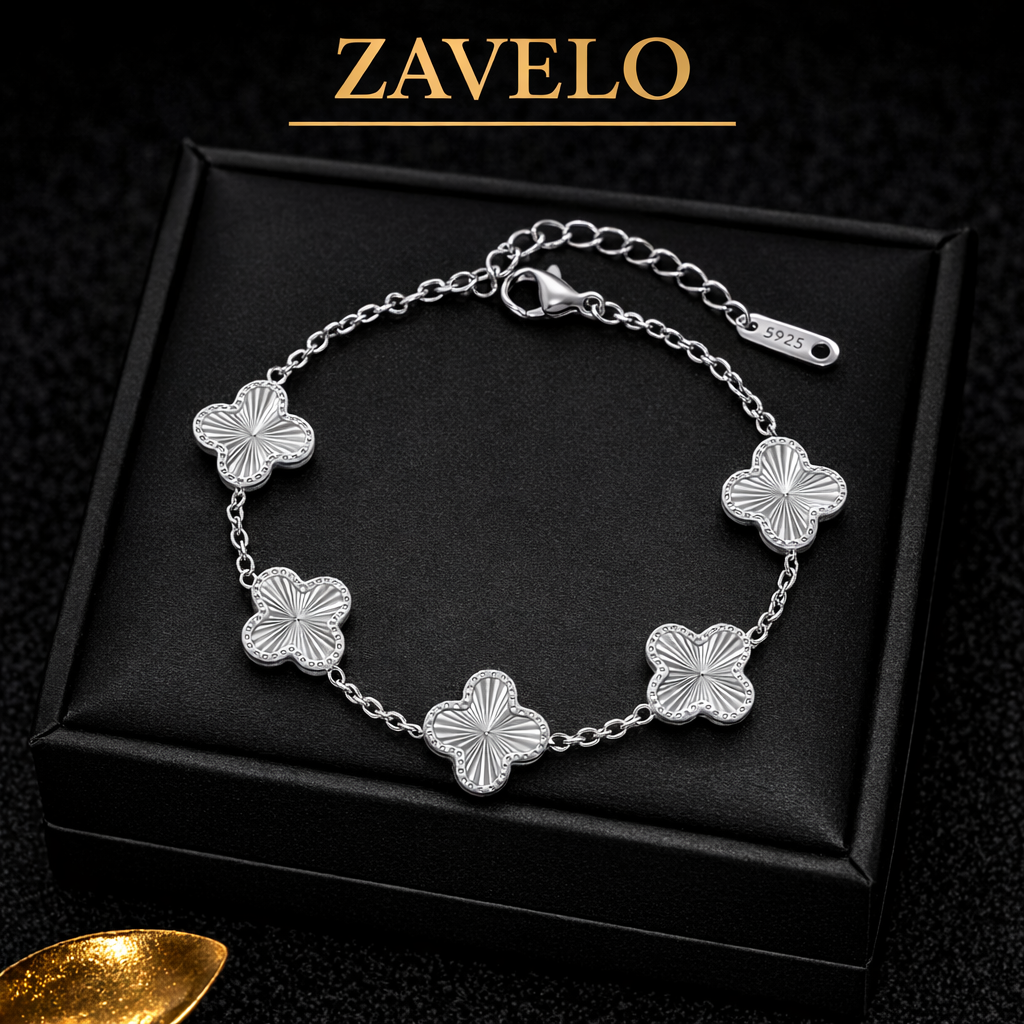 Zavelo Clover Bracelet for Women – 18K Gold