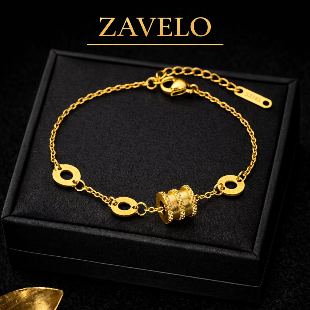 ZAVELO Gold Charm Bracelet