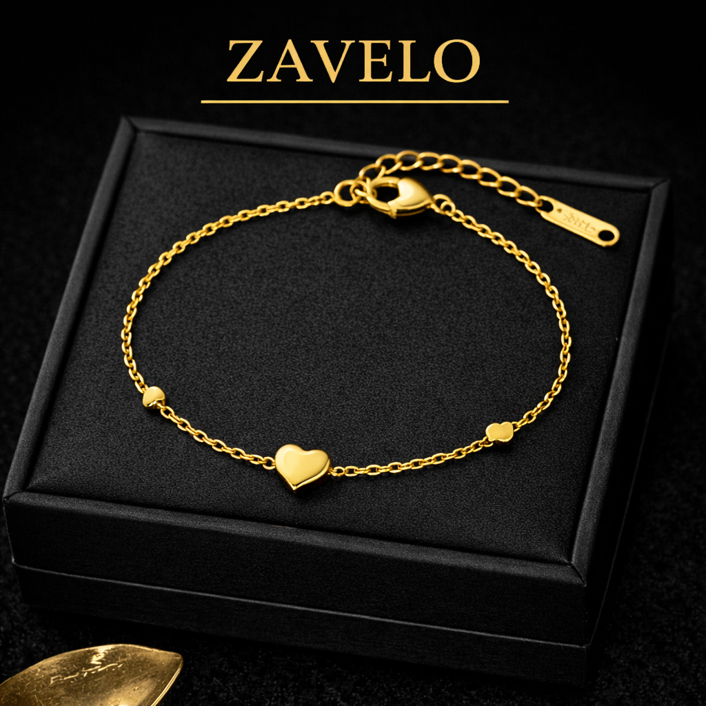 ZAVELO Heart Gold Bracelet