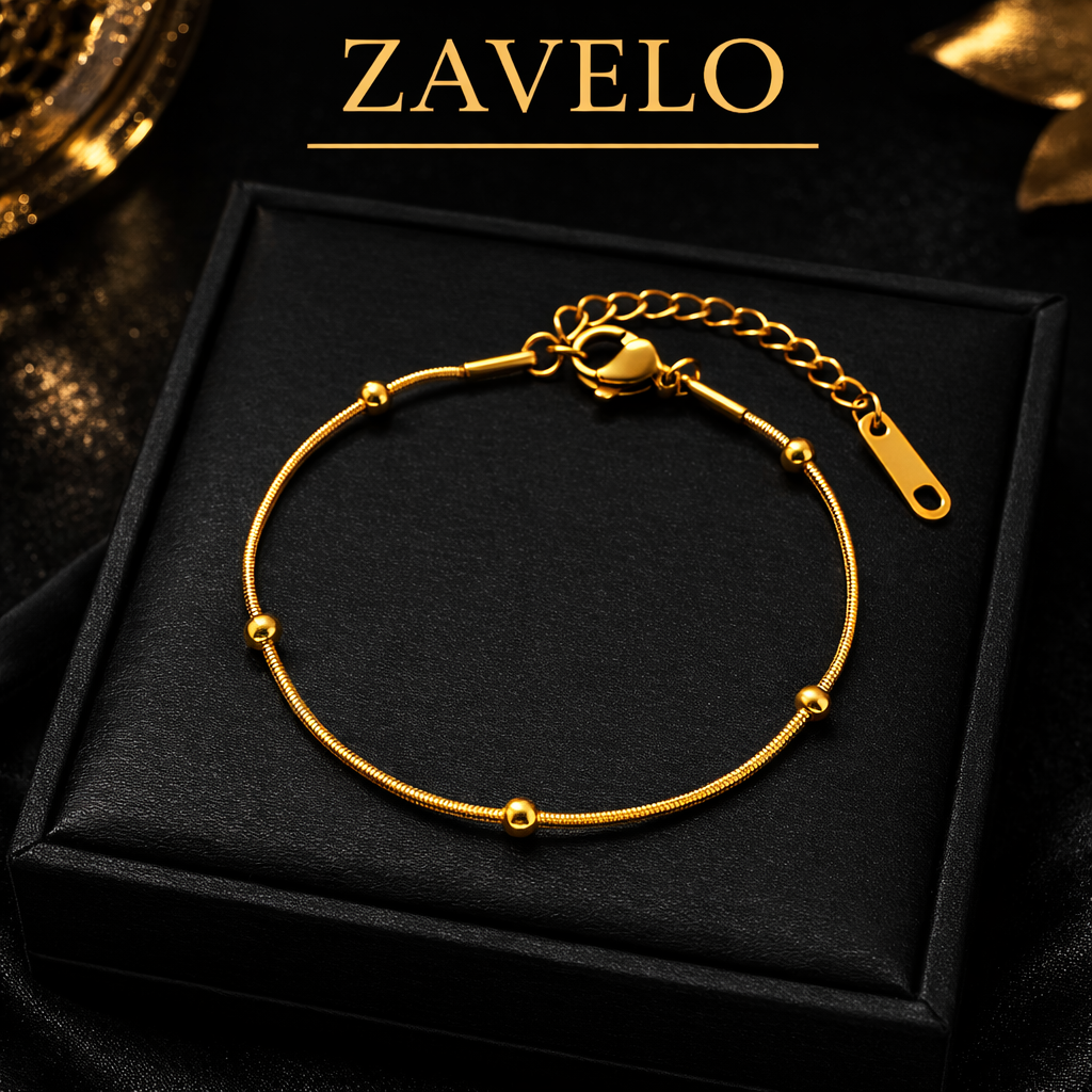 ZAVELO Gold Bead Bracelet