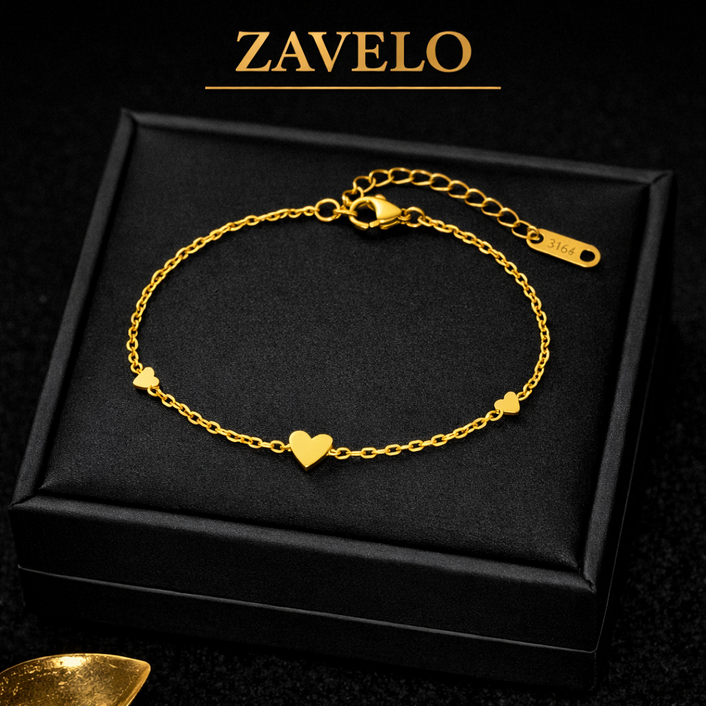 ZAVELO Heart Gold Bracelet