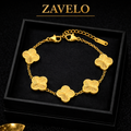 Zavelo Clover Bracelet for Women – 18K Gold Plated
